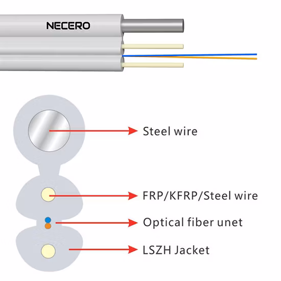 G657 Sm Sc Upc Fabricação Óptica FTTH Fibra Drop Cable Patch Cord